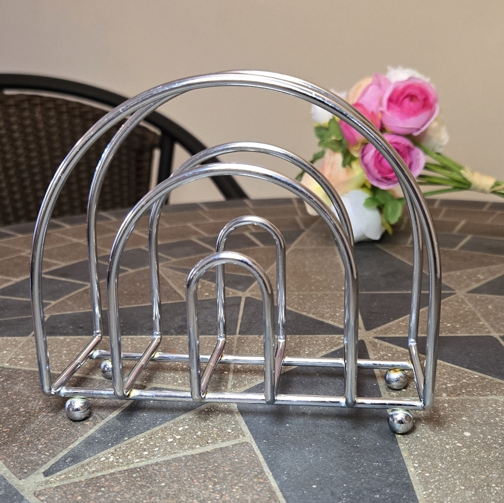 Vintage Chrome Metal Napkin Holder